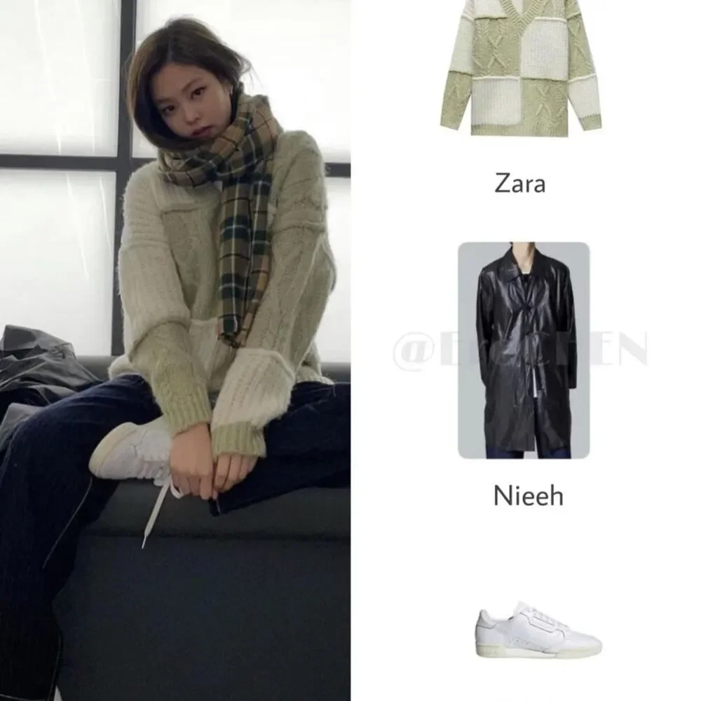 Zara Women's Green and Cream Sweater - Picture 2 of 10